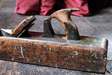 Load image into Gallery viewer, Antique Wooden Jack Plane – 24” Hand Tool with Shaped Handle & Iron Blade
