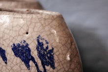 Load image into Gallery viewer, Pair of Crackle Glaze Blue & White Vases with Monks – 20th Century