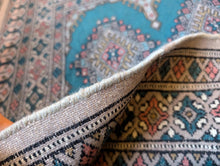 Load image into Gallery viewer, 4'3" x 2'7" - Vintage Hand Knotted Turquoise Bokhara-Style Rug – 130 x 80cm