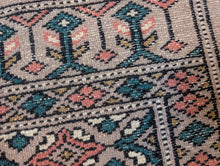 Load image into Gallery viewer, 4'3" x 2'7" - Vintage Hand Knotted Turquoise Bokhara-Style Rug – 130 x 80cm