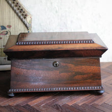 Load image into Gallery viewer, Georgian Regency Rosewood Tea Caddy