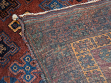 Load image into Gallery viewer, 6'4" x 4'4" - Antique Hand Knotted Wool Tribal Afshar Rug – Reds & Indigo Blues - 194cm x 132cm