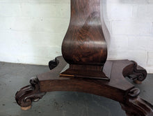 Load image into Gallery viewer, Antique Georgian Regency Rosewood Foldover Card Table on Scroll Feet - C.1830