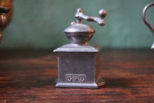 Load image into Gallery viewer, Miniature Pewter Kitchen Set – Coffee Grinder, Candelabra & Jug