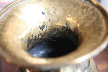 Load image into Gallery viewer, Pair of Antique Indian Brass Vases with Engraved Motifs – 10.5" Tall