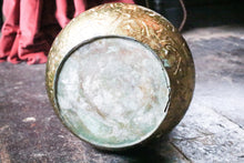 Load image into Gallery viewer, Antique Indian Brass Jardinière – Hand-Tooled with Figural Motifs – 26cm Tall