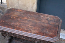 Load image into Gallery viewer, Antique C.1850 Hand-Carved Table with Mythical Sea Creatures – 97.5 x 69.5 x 57cm