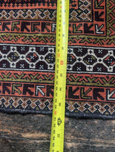 Load image into Gallery viewer, 5'5" x 2'9.5" - Vintage Afghan Balouch Wool Prayer Rug | Deep Red & Black Tones - 90 x 166 cm