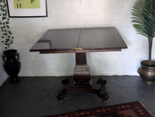 Load image into Gallery viewer, Antique Georgian Regency Rosewood Foldover Card Table on Scroll Feet - C.1830