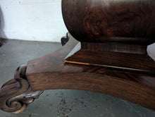 Load image into Gallery viewer, Antique Georgian Regency Rosewood Foldover Card Table on Scroll Feet - C.1830