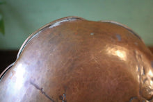 Load image into Gallery viewer, Antique Japanese Copper Blossom Dish – Floral Scalloped Bowl
