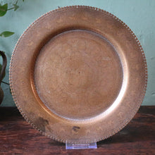 Load image into Gallery viewer, Antique Decorative Brass Charger with Foliate & Figurative Motif