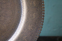 Load image into Gallery viewer, Antique Decorative Brass Charger with Foliate & Figurative Motif