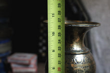 Load image into Gallery viewer, Pair of Antique Indian Brass Vases with Engraved Motifs – 10.5" Tall