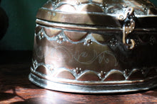 Load image into Gallery viewer, Antique Indian Copper Cricket Box – Hand Tooled and Pierced