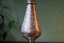 Load image into Gallery viewer, Vintage Indian Engraved Brass Ewer with Long Handle – Etched Floral Design, 11.5"