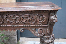 Load image into Gallery viewer, Antique C.1850 Hand-Carved Table with Mythical Sea Creatures – 97.5 x 69.5 x 57cm