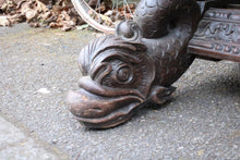 Load image into Gallery viewer, Antique C.1850 Hand-Carved Table with Mythical Sea Creatures – 97.5 x 69.5 x 57cm