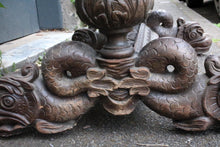Load image into Gallery viewer, Antique C.1850 Hand-Carved Table with Mythical Sea Creatures – 97.5 x 69.5 x 57cm