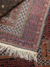 Load image into Gallery viewer, 5'5" x 2'9.5" - Vintage Afghan Balouch Wool Prayer Rug | Deep Red & Black Tones - 90 x 166 cm