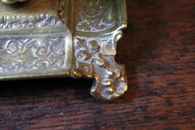 Load image into Gallery viewer, Ornate Antique Victorian Brass Double Inkwell