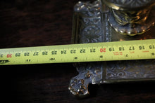 Load image into Gallery viewer, Ornate Antique Victorian Brass Double Inkwell