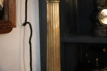 Load image into Gallery viewer, Tall Brass Column Lamp with Pale Green Deco Shade – c.1930s