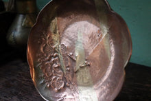 Load image into Gallery viewer, Antique Japanese Copper Blossom Dish – Floral Scalloped Bowl