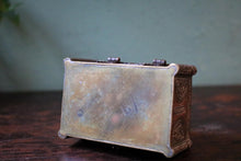 Load image into Gallery viewer, Antique Middle Eastern Brass & Silver Inlaid Box with Arabic Script