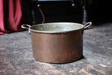 Load image into Gallery viewer, Large Antique Copper Pan with Riveted Handles – French Country Cookware, 11" Diameter