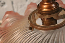 Load image into Gallery viewer, Antique Frilled Glass Pendant Light with Pink Ruffled Edge