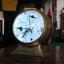 Load image into Gallery viewer, Vintage Brass World Time Clock with Compass Back (Non-Working)