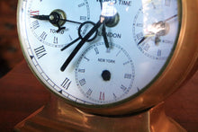 Load image into Gallery viewer, Vintage Brass World Time Clock with Compass Back (Non-Working)