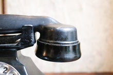Load image into Gallery viewer, Vintage Black Bakelite Pyramid Rotary Telephone - Mid Century British Desk Phone