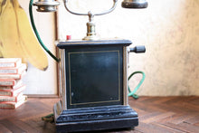 Load image into Gallery viewer, Antique C.1900 Black Jydsk Hand Crank Telephone