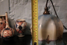 Load image into Gallery viewer, Antique Hand-Painted Opaline Glass Pendant Light – Sailing Boat & Windmill Scene, c.1920s