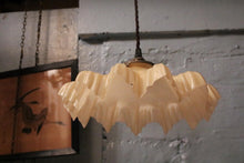 Load image into Gallery viewer, Antique Frilled Glass Pendant Light with Pink Ruffled Edge