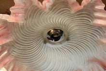 Load image into Gallery viewer, Antique Frilled Glass Pendant Light with Pink Ruffled Edge