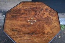 Load image into Gallery viewer, Victorian Aesthetic Movement Octagonal Inlaid Occasional Table on Castors – Pierced Gallery Undertier