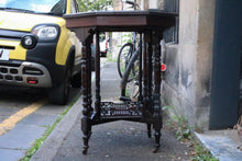 Load image into Gallery viewer, Victorian Aesthetic Movement Octagonal Inlaid Occasional Table on Castors – Pierced Gallery Undertier