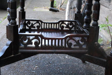 Load image into Gallery viewer, Victorian Aesthetic Movement Octagonal Inlaid Occasional Table on Castors – Pierced Gallery Undertier