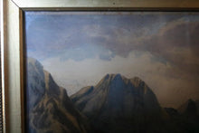 Load image into Gallery viewer, Vintage C.1940 Alpine Village Watercolour in Gilt Frame, 96.5cm x 52cm
