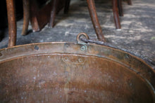 Load image into Gallery viewer, Victorian Hand-Riveted Copper Cauldron with Iron Swing Handle – 39cm Ø