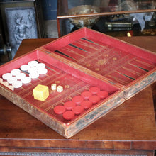 Load image into Gallery viewer, Victorian Book-Form Backgammon & Draughts Set — Faux “Two-Volume” Library Boards — Complete With Counters and Dice