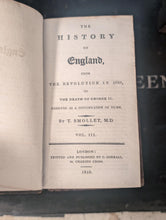 Load image into Gallery viewer, The History of England from the Revolution in 1688 to the Death of George II by T. Smollett, M.D. (6 Volumes, 1810)