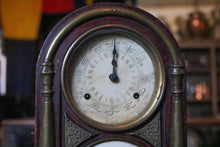 Load image into Gallery viewer, Early 20th-C East Asian Mantel Clock With Kanji Dial & Painted Tablet, 44 cm