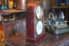 Load image into Gallery viewer, Early 20th-C East Asian Mantel Clock With Kanji Dial & Painted Tablet, 44 cm