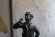Load image into Gallery viewer, Early 20th.C Spelter Figure “Le Colporteur” On Ebonised Base
