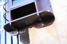 Load image into Gallery viewer, Arts & Crafts Oak Wall Cabinet With Glazed Door And Brass-Gallery Side Shelves, Shaped Backboard, C.1900 (50 × 67 cm)