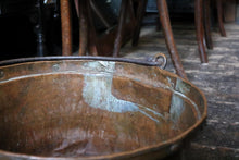 Load image into Gallery viewer, Victorian Hand-Riveted Copper Cauldron with Iron Swing Handle – 39cm Ø